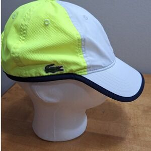 Lacoste Sport Hat Unisex White Neon Ripstop Adjustable FC 8573 Golf Tennis Cap
